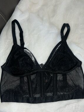 Victoria's Secret Black Lace Longline Bralette